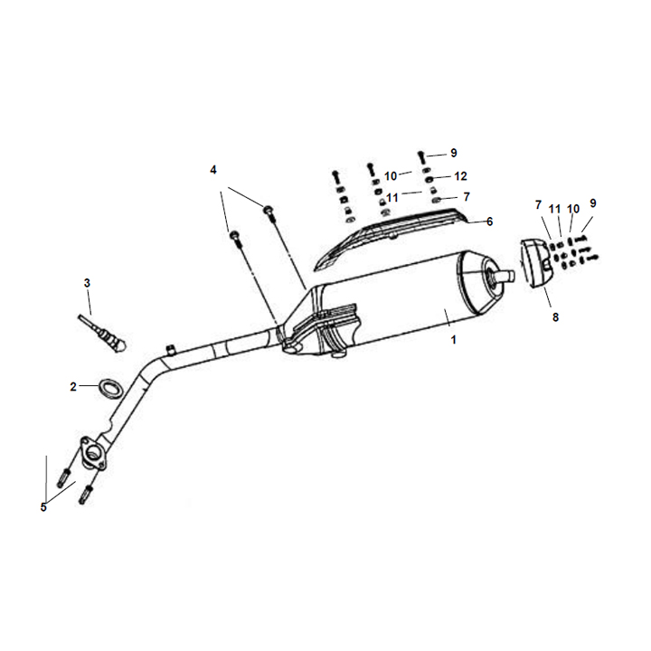 F15 Exhaust Muffler for 200i Lance Cabo