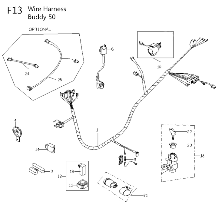 13F - Electrical for 50cc 2-Stroke Genuine Buddy