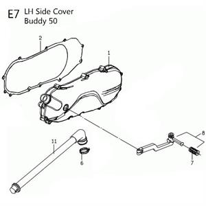 07E - Transmission Cover for 50cc 2-Stroke Genuine Buddy